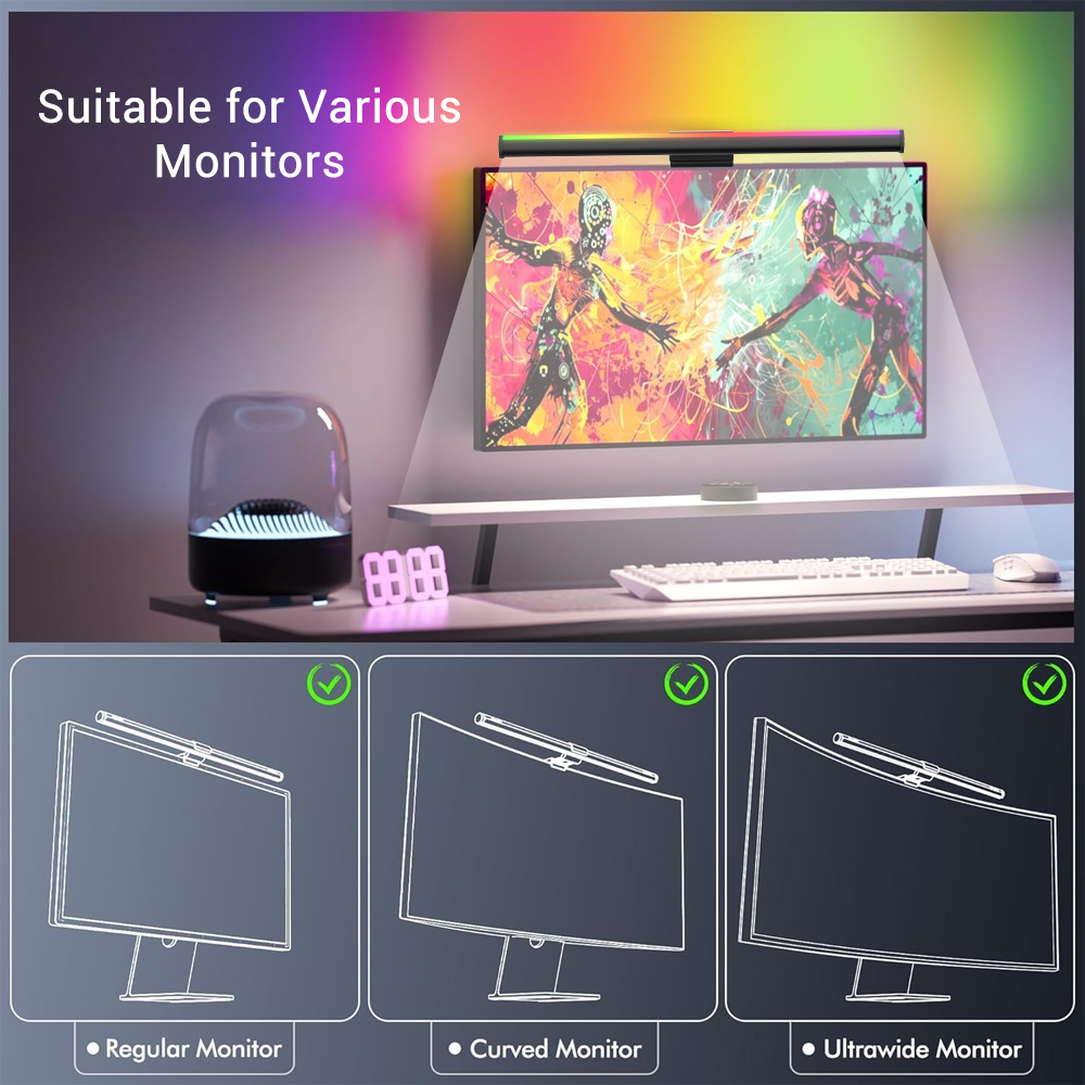 Wifi Lightbar Monitor Light Ba - Setup Desk Monitor review and price