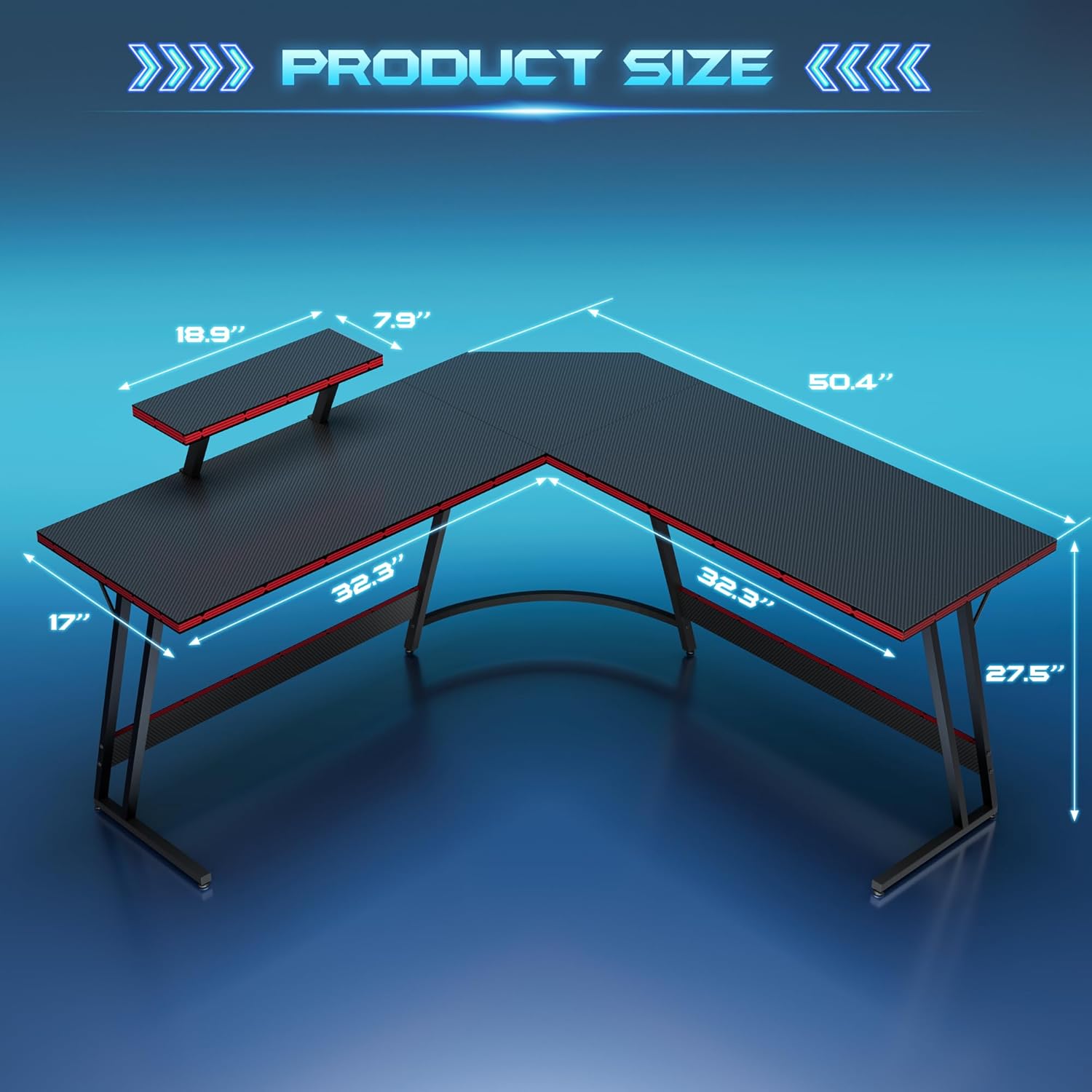 L-Shaped Adjustable Gaming Des - Setup Desk Monitor review and price